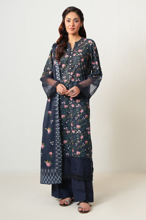 Unstitched 3 Piece Digital Printed Lawn Suit