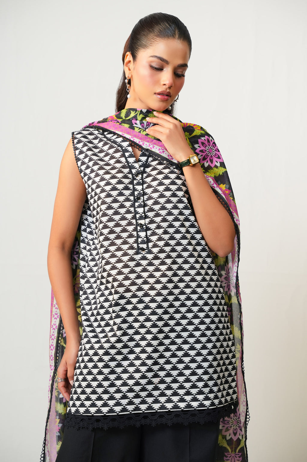Unstitched 3 Piece Digital Printed Lawn Suit