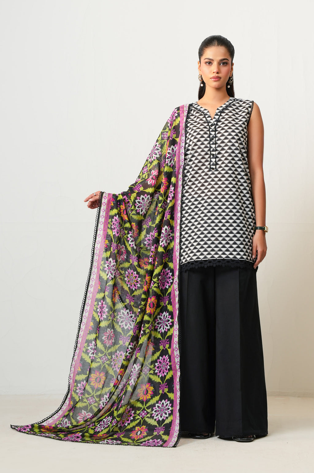 Unstitched 3 Piece Digital Printed Lawn Suit