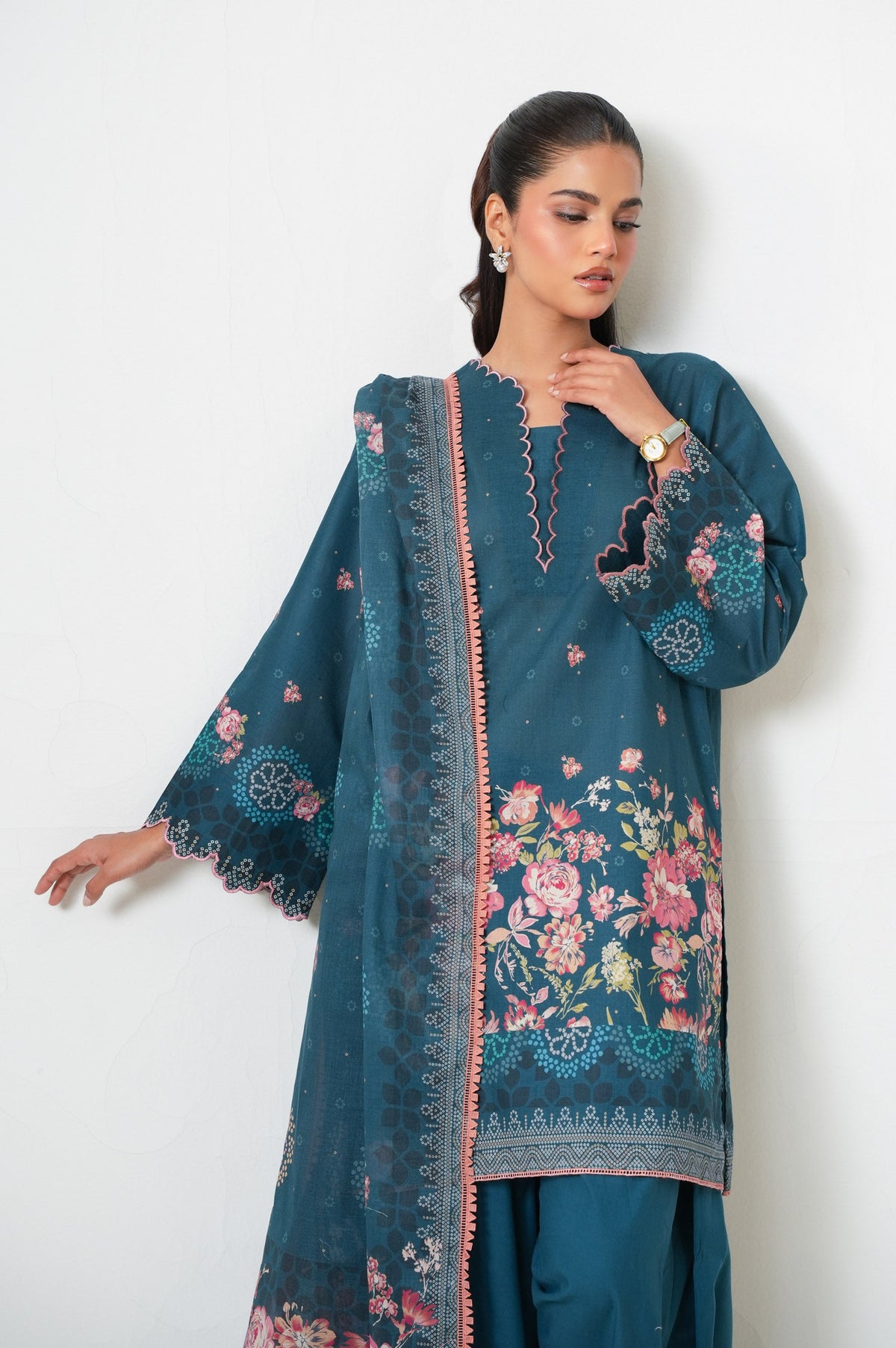 Unstitched 3 Piece Digital Printed Lawn Suit