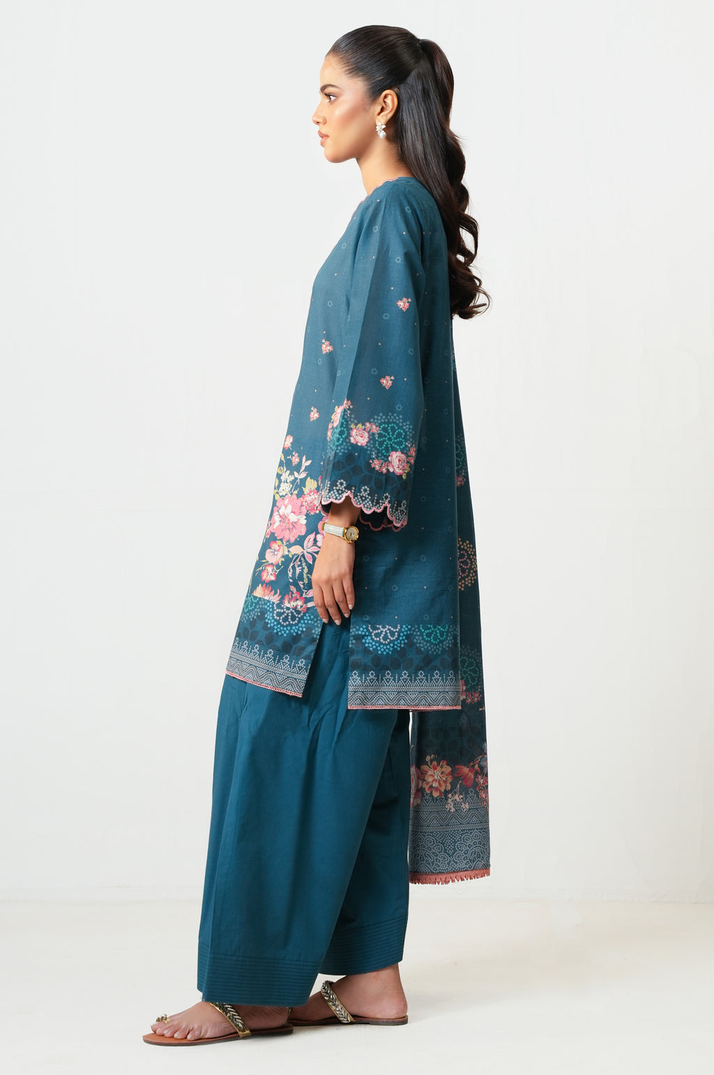 Unstitched 3 Piece Digital Printed Lawn Suit