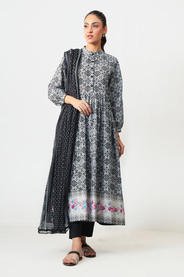 Unstitched 3 Piece Digital Printed Lawn Suit