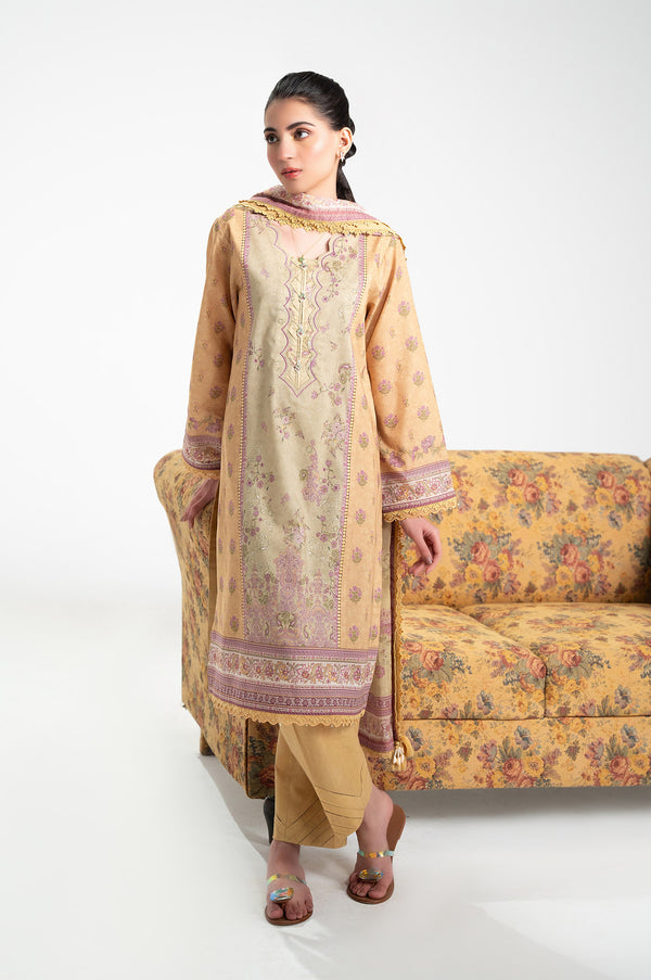 Unstitched 3 Piece Digital Printed Lawn Suit