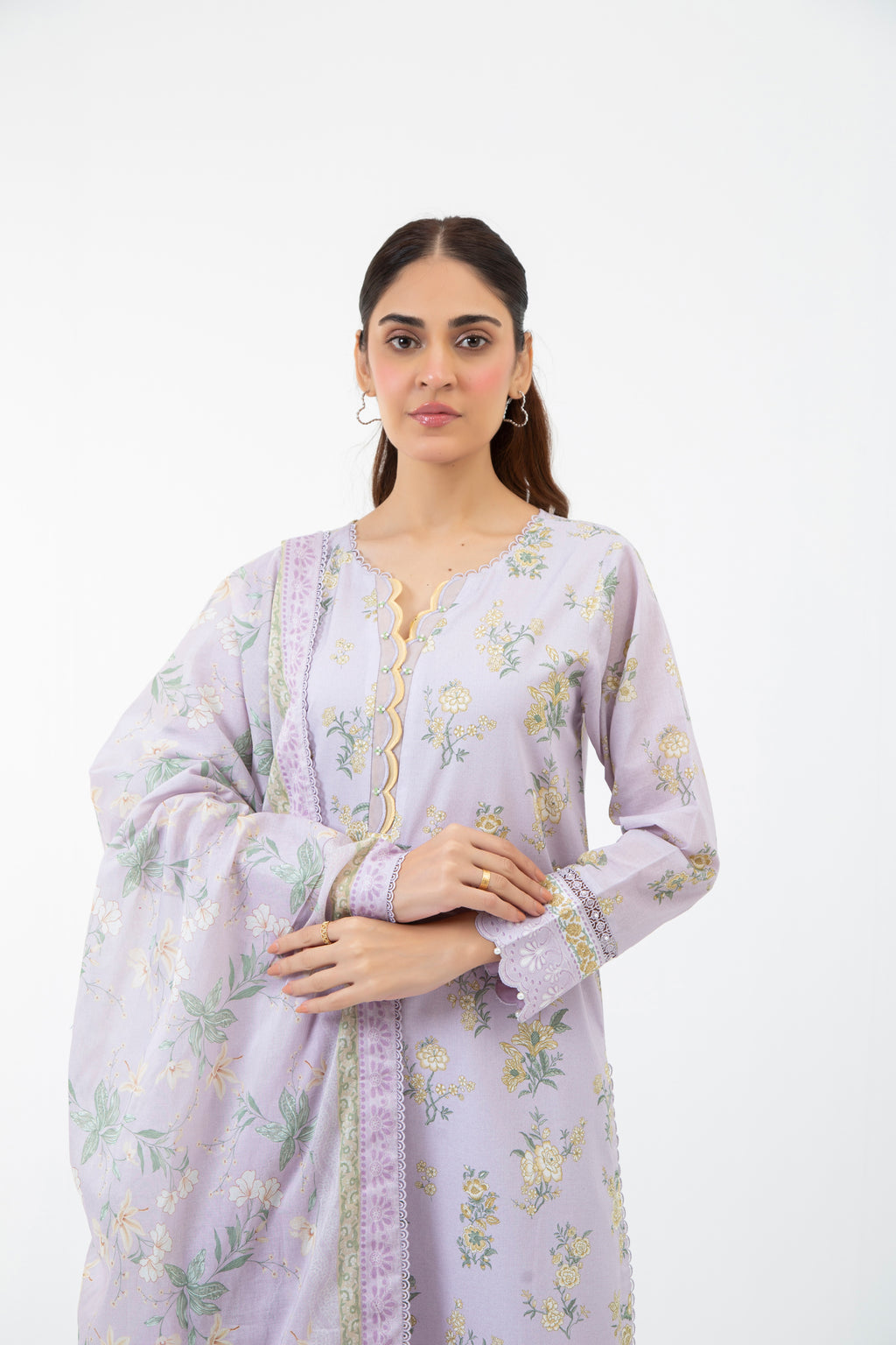 PRINTED CAMBRIC UNSTITCHED 3 PIECE SUIT