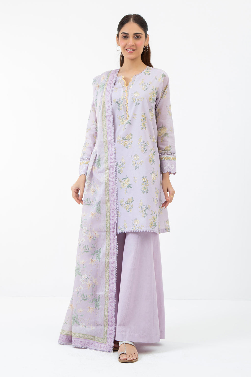 PRINTED CAMBRIC UNSTITCHED 3 PIECE SUIT