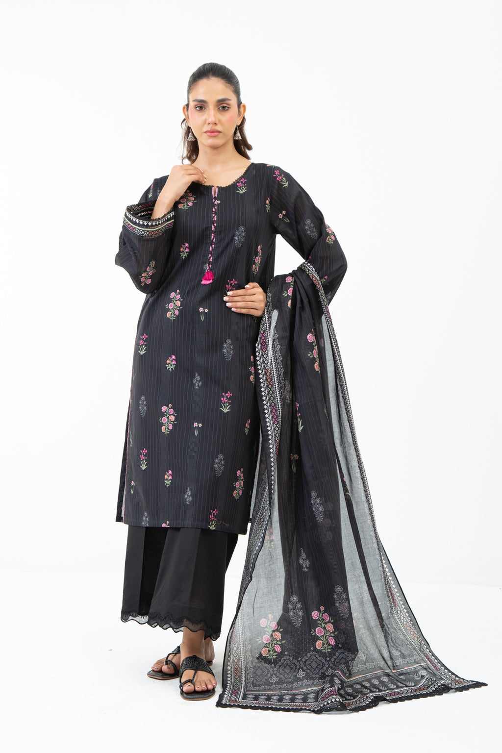 PRINTED CAMBRIC UNSTITCHED 3 PIECE SUIT