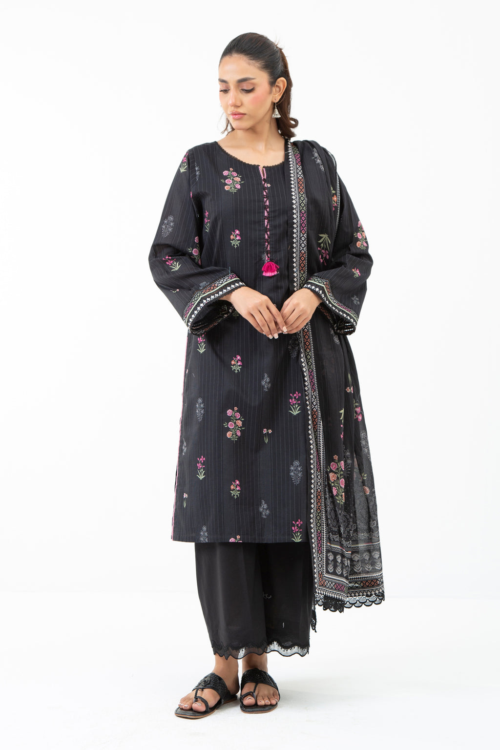 PRINTED CAMBRIC UNSTITCHED 3 PIECE SUIT