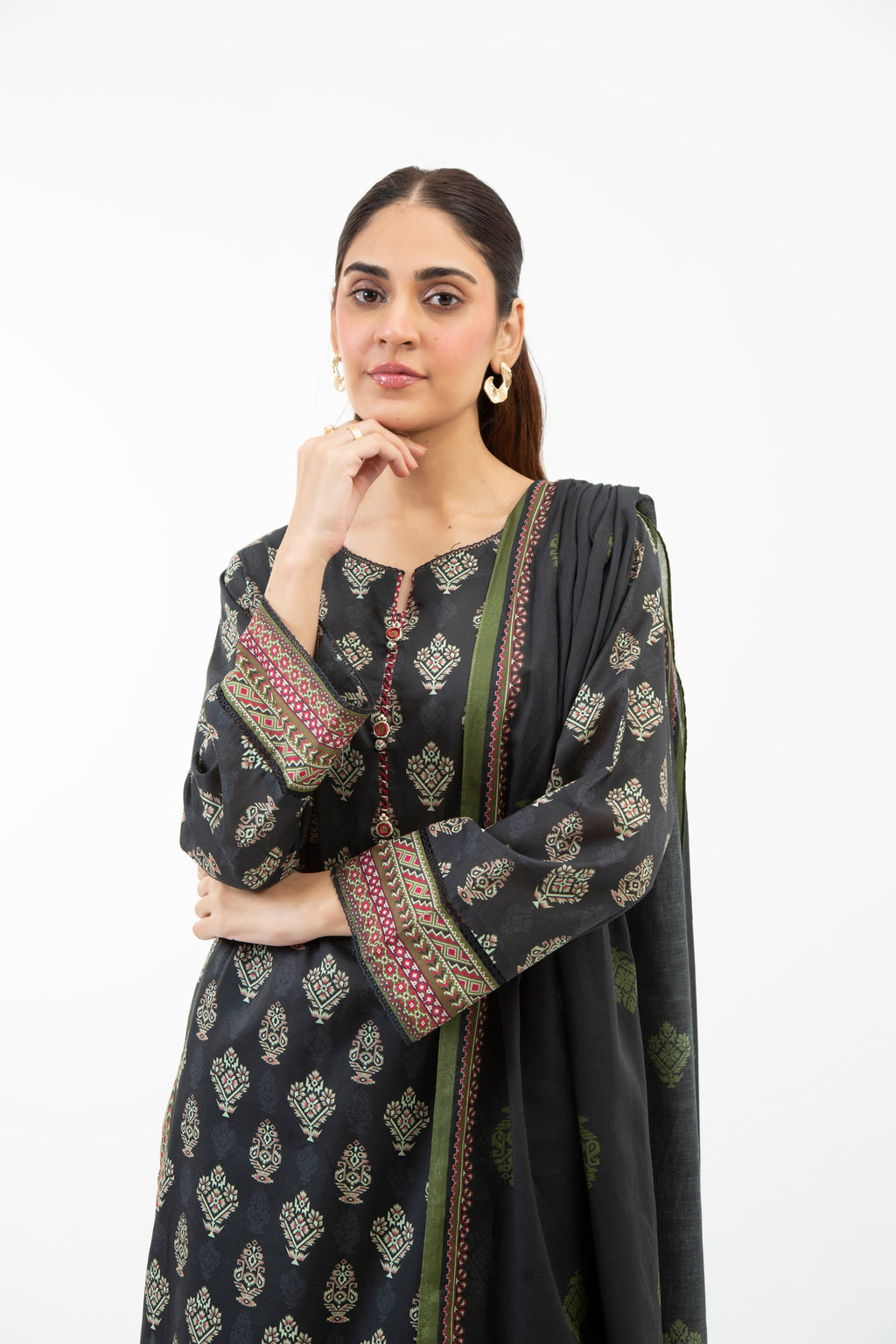 PRINTED LAWN UNSTITCHED 3 PIECE SUIT