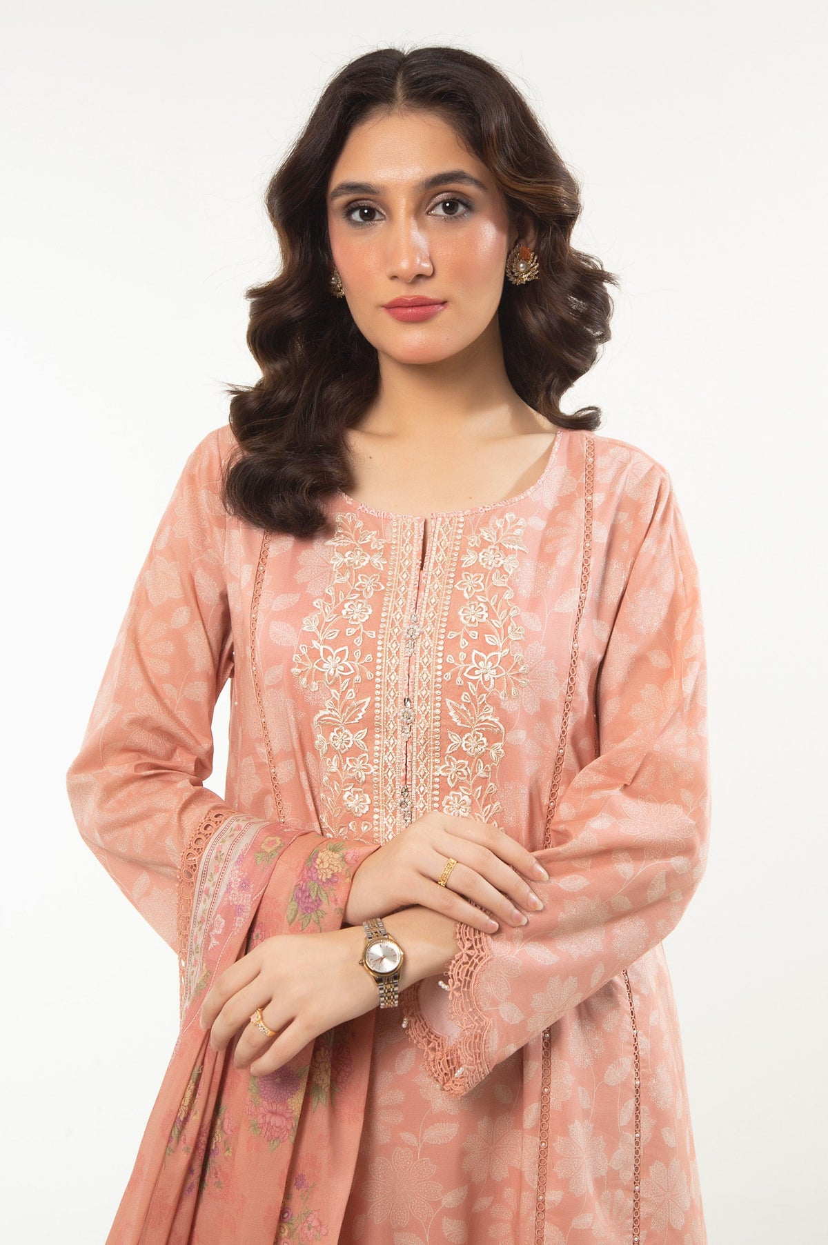UNSTITCHED EMBROIDERED SUIT