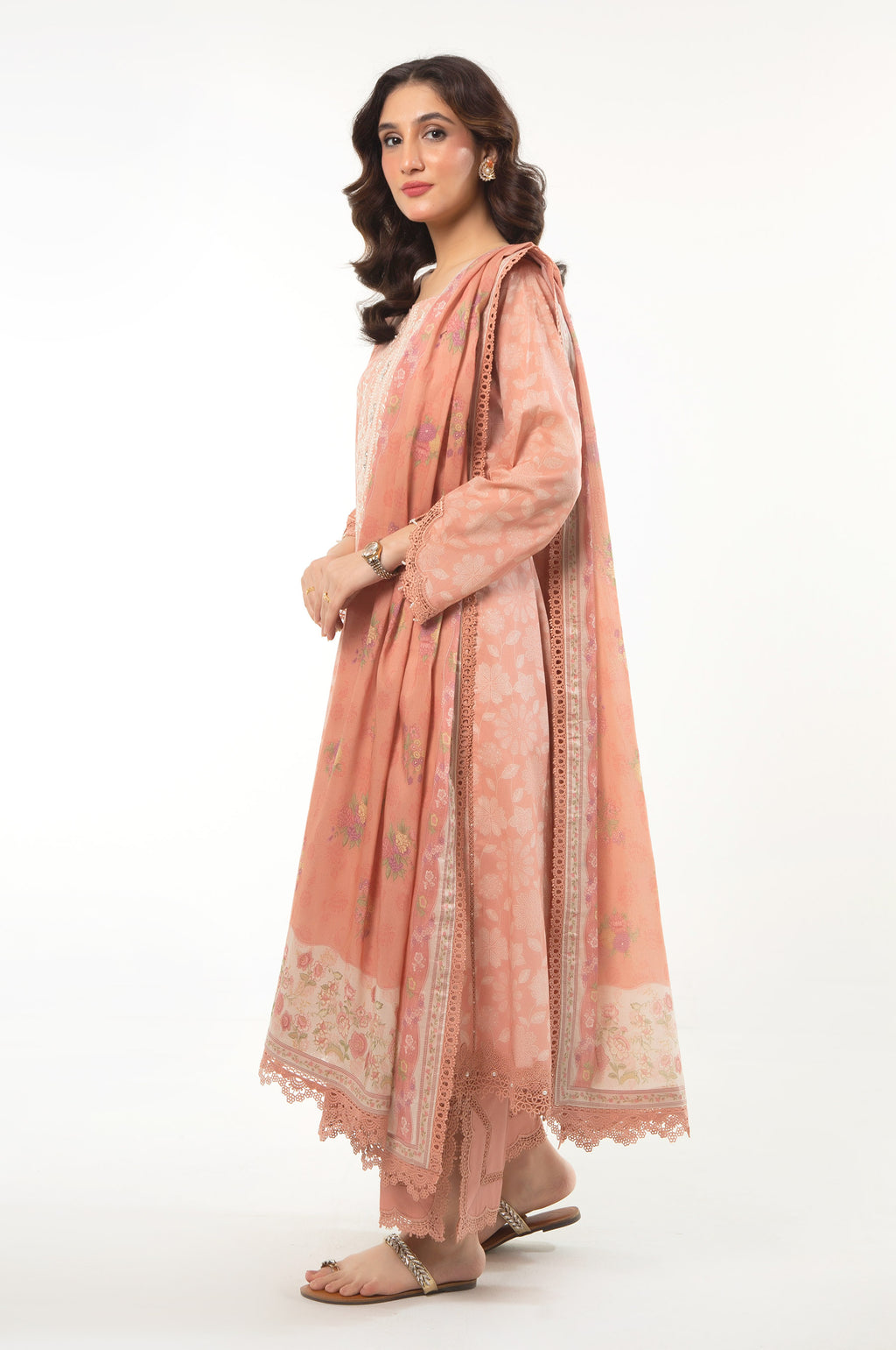 UNSTITCHED EMBROIDERED SUIT