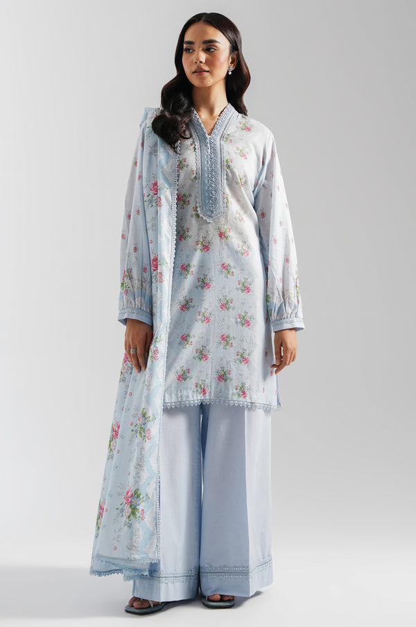 Unstitched 3 Piece Digital Printed Lawn Suit