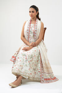 PRINTED JACQUARD UNSTITCHED 3 PIECE SUIT