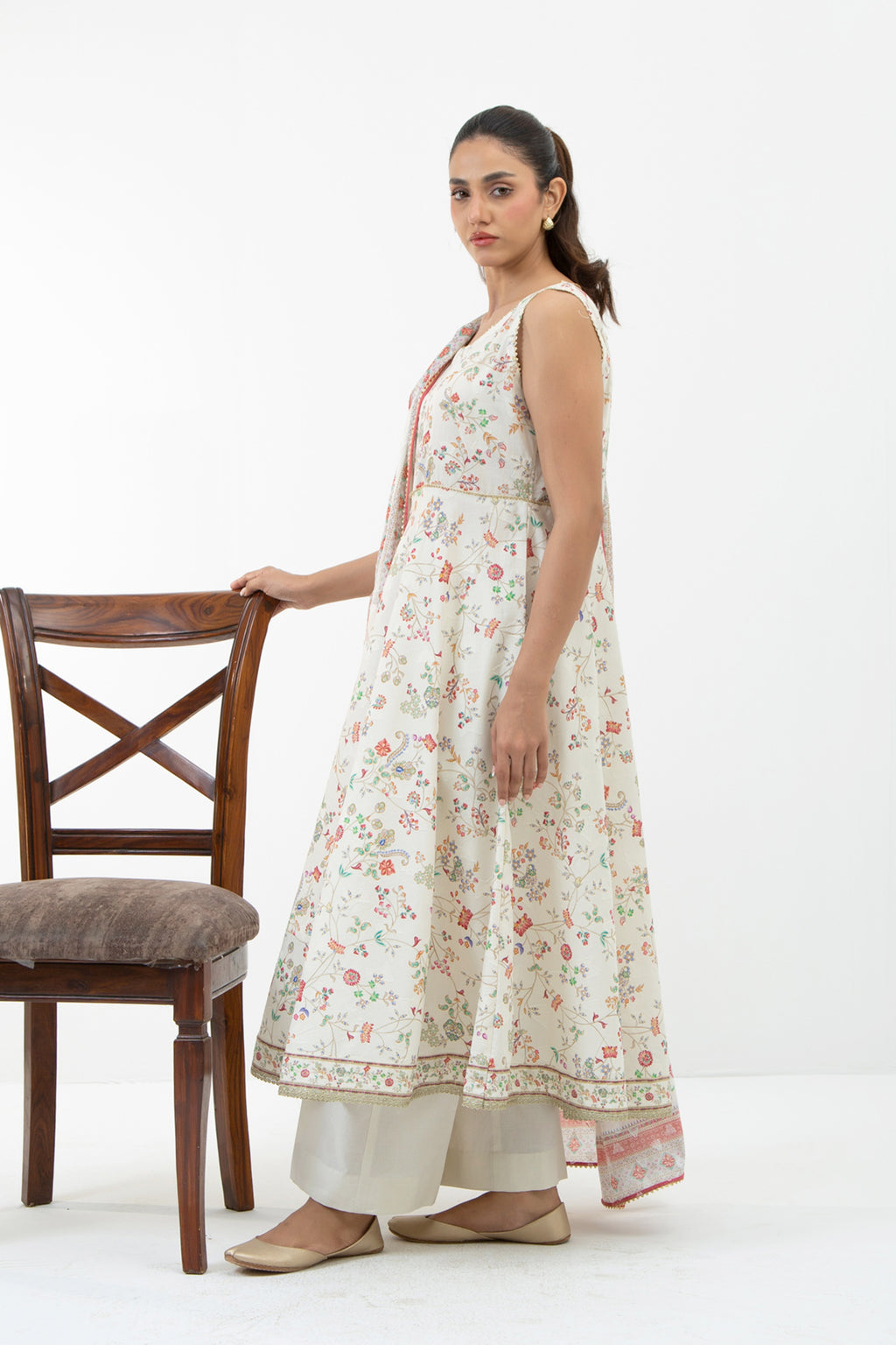 PRINTED JACQUARD UNSTITCHED 3 PIECE SUIT