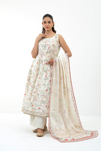 PRINTED JACQUARD UNSTITCHED 3 PIECE SUIT