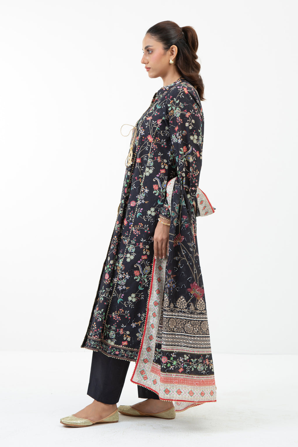 PRINTED JACQUARD UNSTITCHED 3 PIECE SUIT