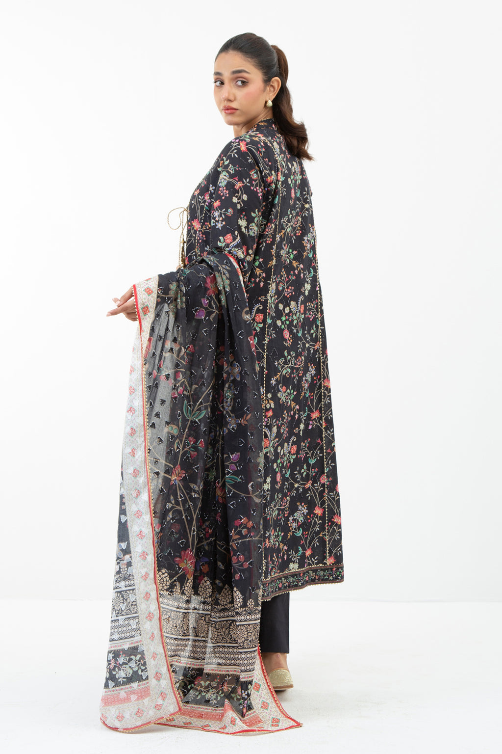 PRINTED JACQUARD UNSTITCHED 3 PIECE SUIT