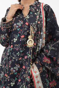 PRINTED JACQUARD UNSTITCHED 3 PIECE SUIT