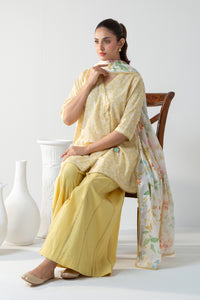 PRINTED JACQUARD UNSTITCHED 3 PIECE SUIT