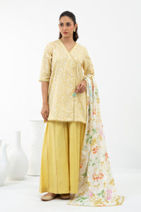 PRINTED JACQUARD UNSTITCHED 3 PIECE SUIT