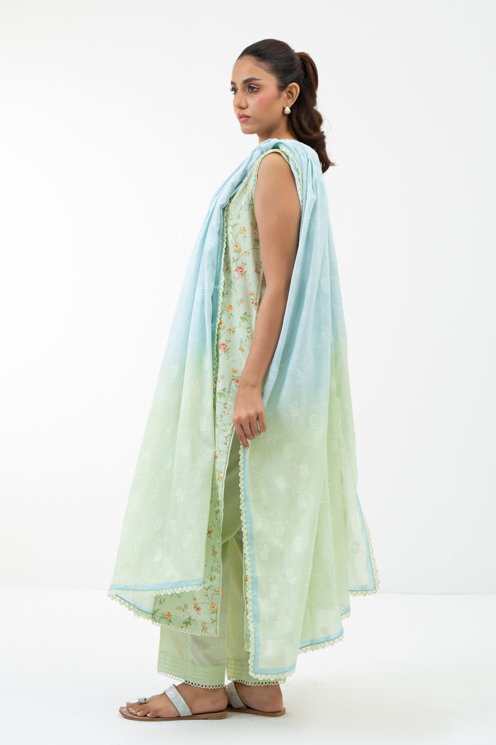 PRINTED JACQUARD UNSTITCHED 3 PIECE SUIT