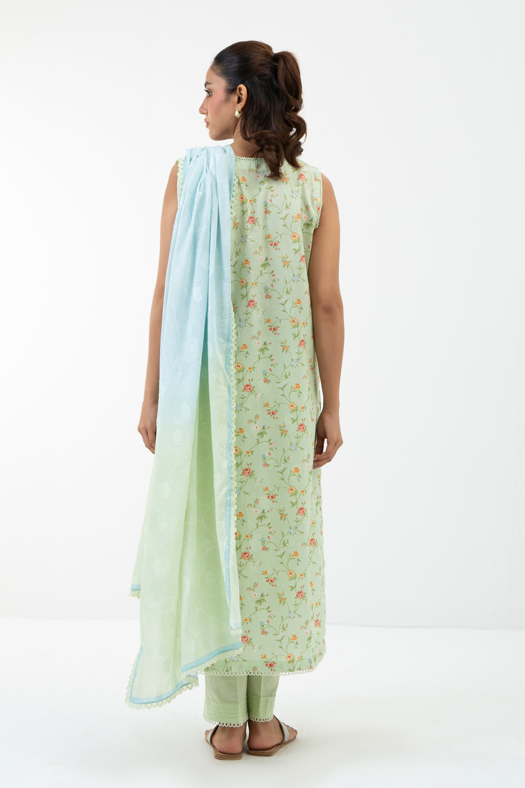 PRINTED JACQUARD UNSTITCHED 3 PIECE SUIT