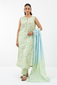 PRINTED JACQUARD UNSTITCHED 3 PIECE SUIT