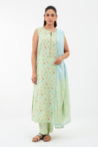 PRINTED JACQUARD UNSTITCHED 3 PIECE SUIT