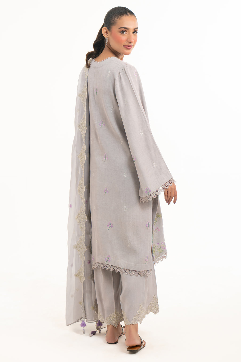 UNSTITCHED EMBROIDERED SUIT