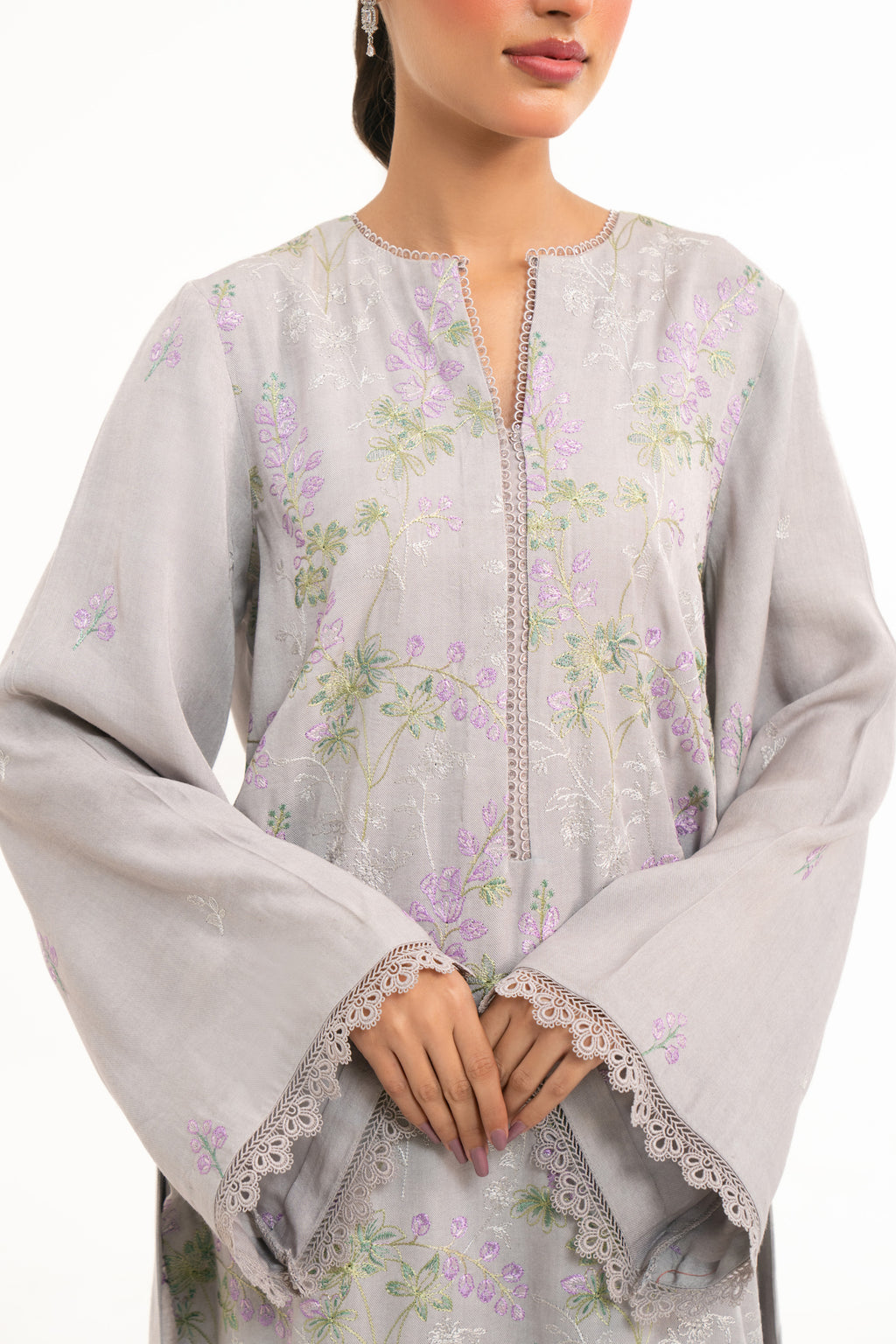 UNSTITCHED EMBROIDERED SUIT