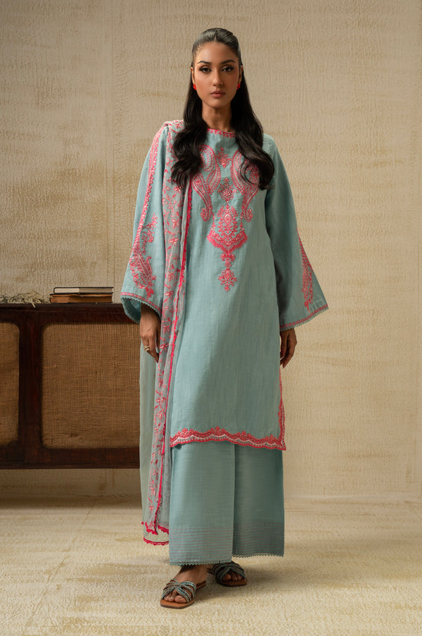 UNSTITCHED EMBROIDERED SUIT