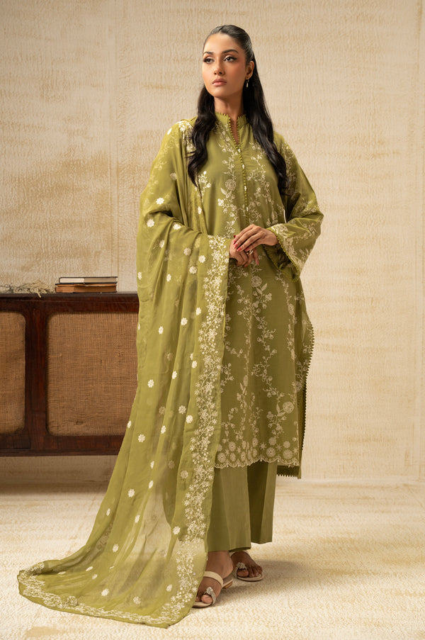 UNSTITCHED EMBROIDERED SUIT