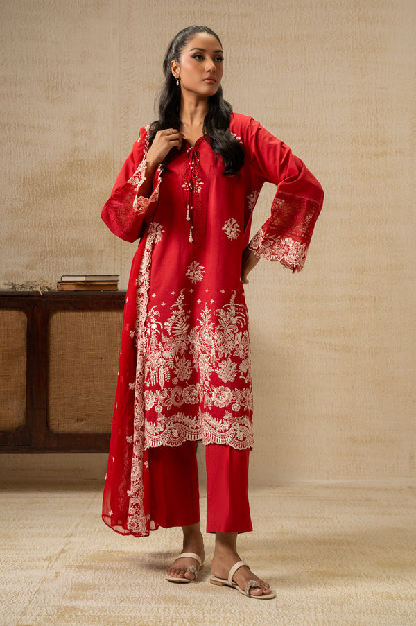 UNSTITCHED DYED EMBROIDERED SUIT