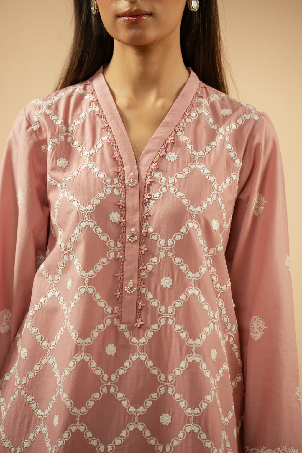EMBROIDERED CHIKANKARI UNSTITCHED 3 PIECE SUIT