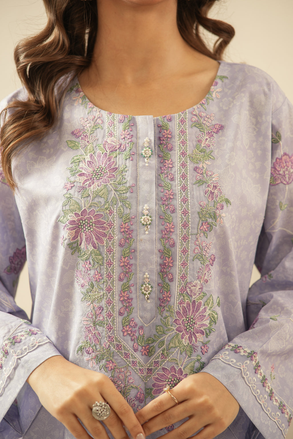 EMBROIDERED LAWN UNSTITCHED 3 PIECE SUIT