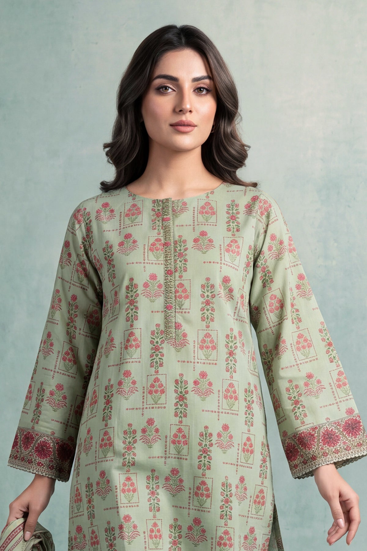 Printed Cambric Unstitched 3-Piece
