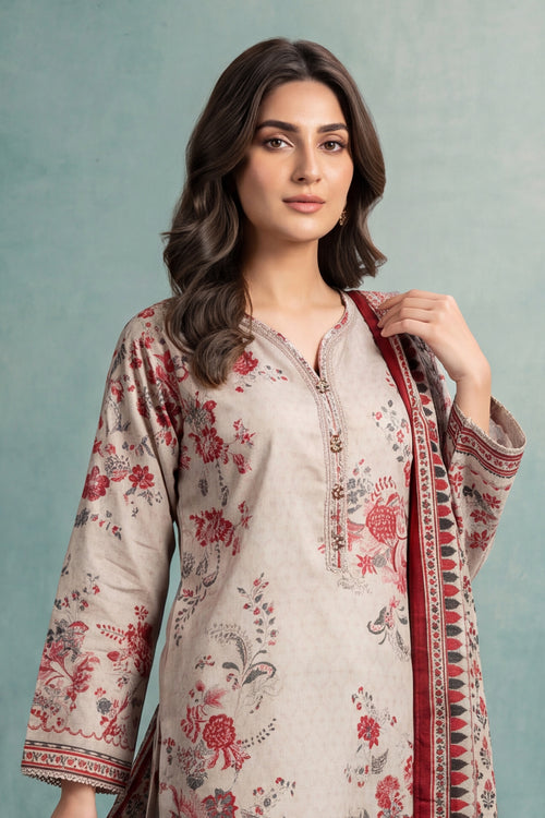 Printed Cambric Unstitched 3-Piece