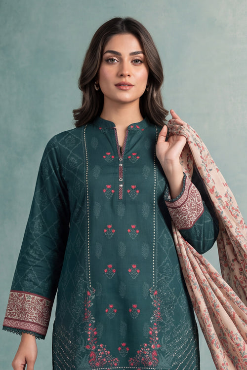 Printed Cambric Unstitched 3-Piece