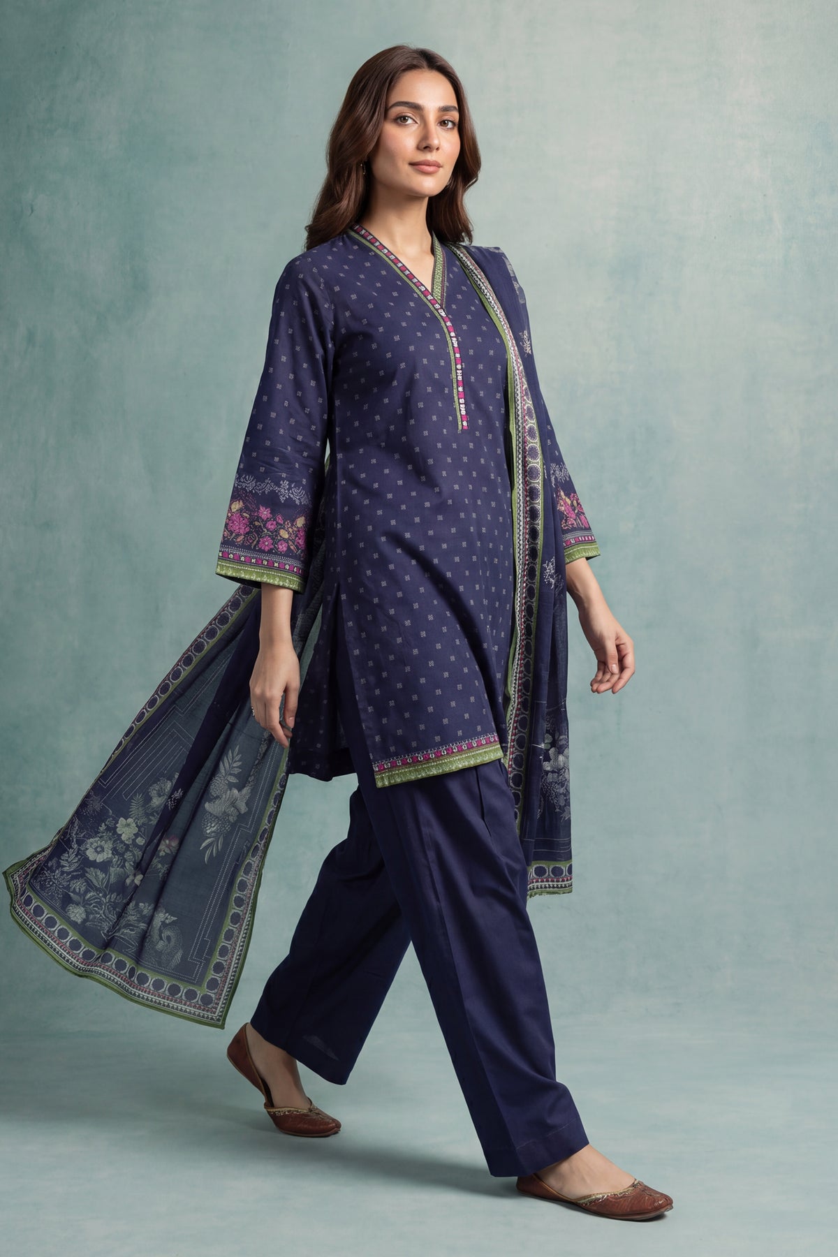 Printed Cambric Unstitched 3-Piece