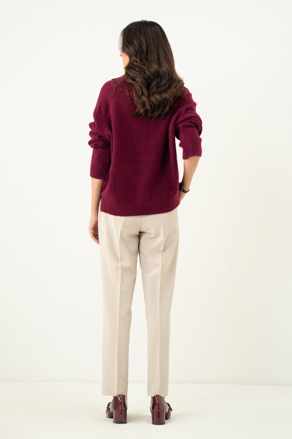 Narrow Leg Formal Pants - Khaki