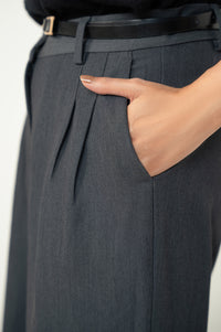 Wide Leg Formal Pants - Grey