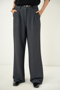 Wide Leg Formal Pants - Grey