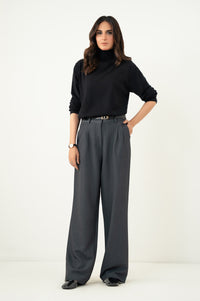 Wide Leg Formal Pants - Grey