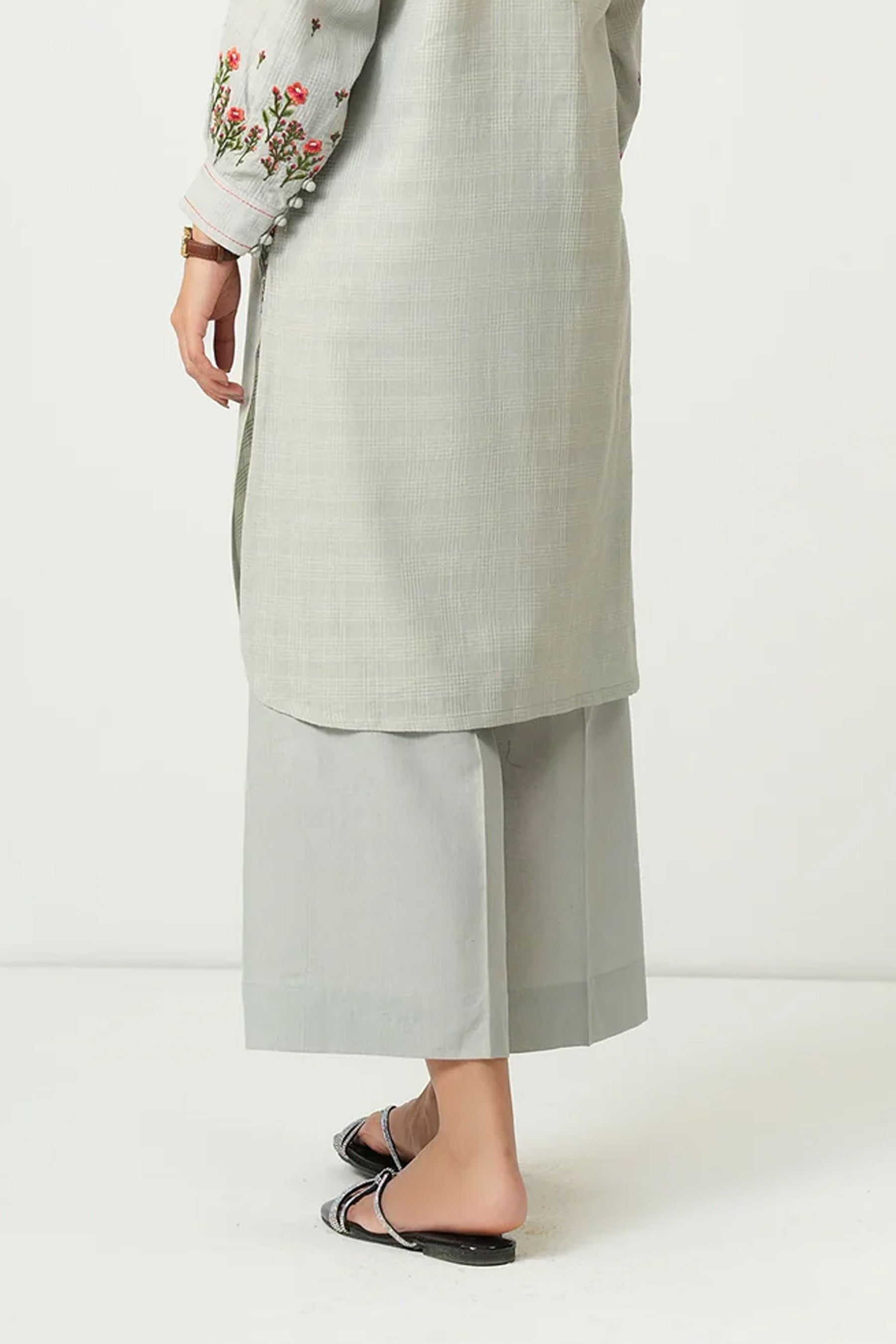 STITCHED DYED CAMBRIC CULOTTES (FACTORY E-OUTLET)