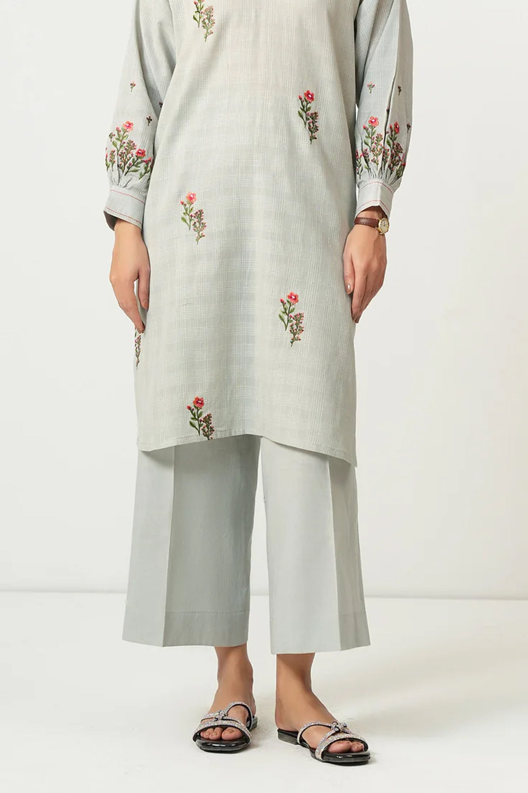 STITCHED DYED CAMBRIC CULOTTES (FACTORY E-OUTLET)