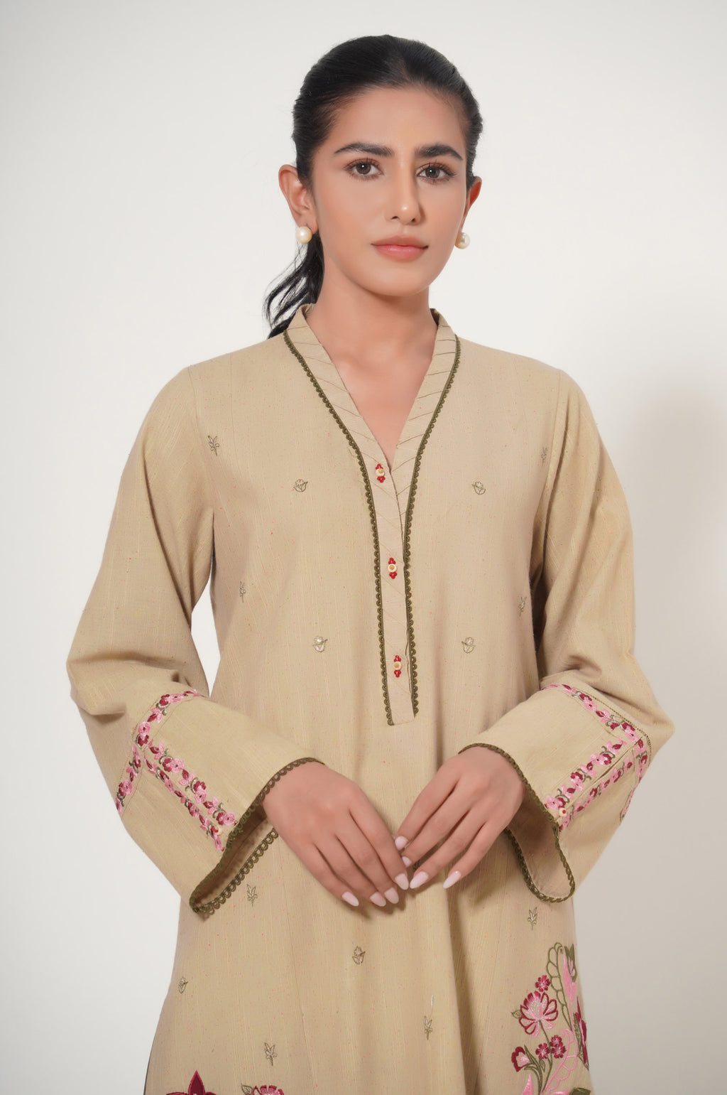 Stitched 1 Piece Multi Neps Embroidered Shirt