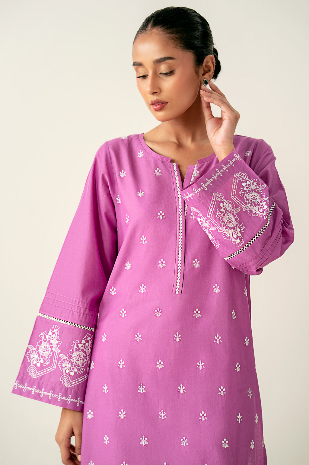 Stitched 1 Piece Embroidered Chikankari Lawn Shirt