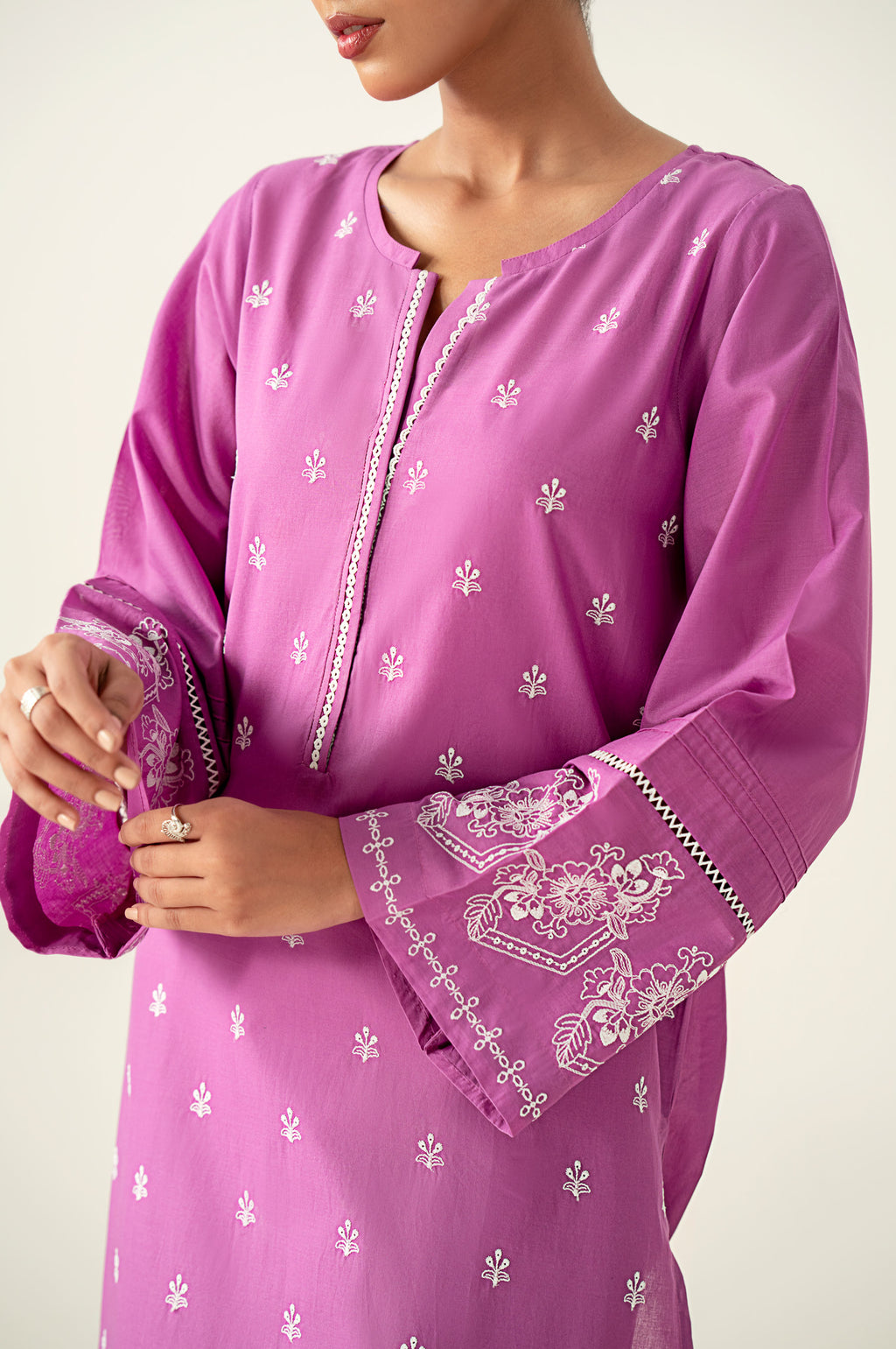 Stitched 1 Piece Embroidered Chikankari Lawn Shirt