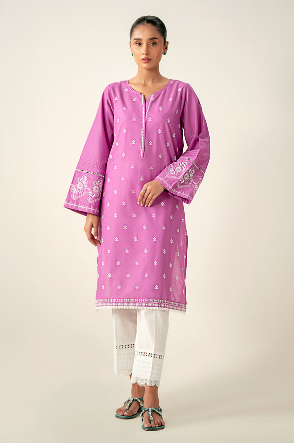 Stitched 1 Piece Embroidered Chikankari Lawn Shirt