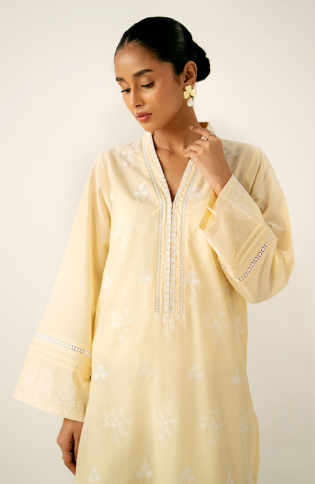 Stitched 1 Piece Embroidered Chikankari Lawn Shirt