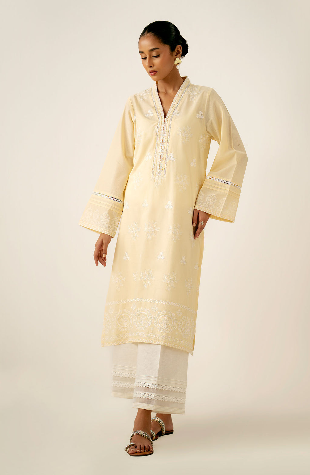 Stitched 1 Piece Embroidered Chikankari Lawn Shirt